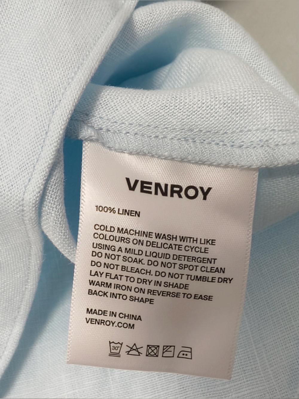 Venroy Linen Slip Dress Sky Blue - size S - Picture 7 of 7